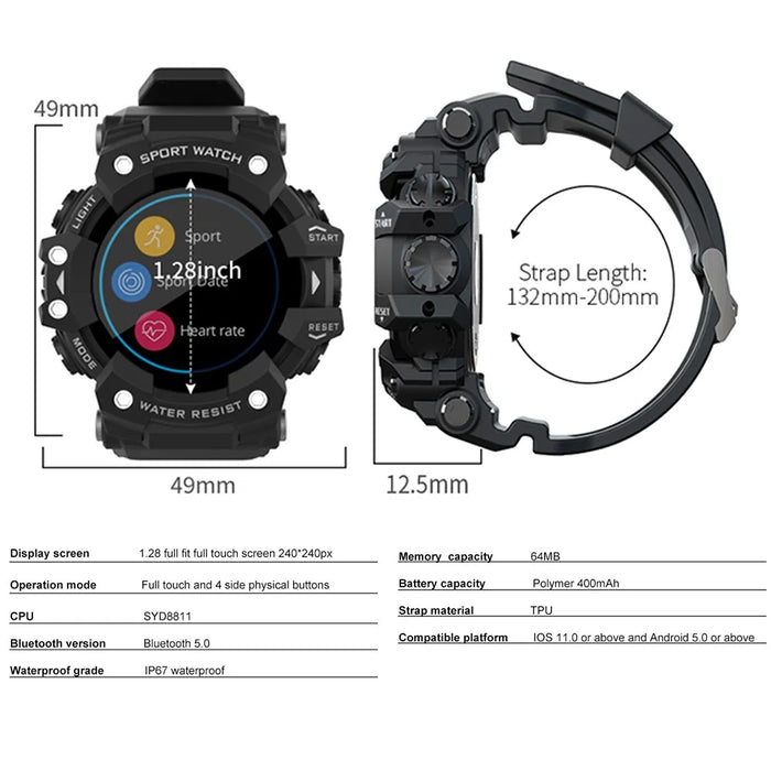 LC11 Smart Watch Blood Pressure Heart Rate Fitness Sports Bracelet Smartwatch for Android iOS - Blue - 7