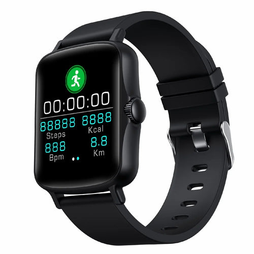 PTONE Stylish Sports Fitness Square Smart Watch Waterproof Bluetooth-compatible Heart Rate Sleep Health Monitoring Smart Bracelet - Black - 1