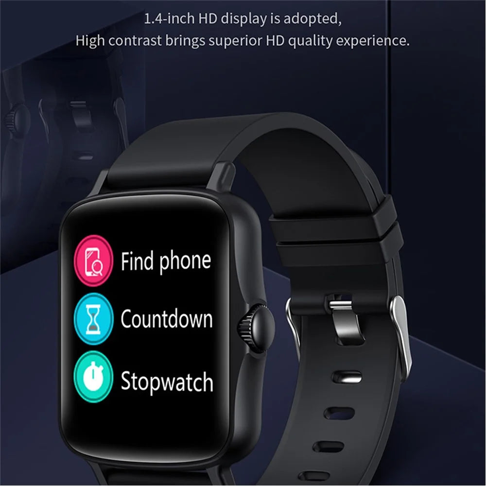 PTONE Stylish Sports Fitness Square Smart Watch Waterproof Bluetooth-compatible Heart Rate Sleep Health Monitoring Smart Bracelet - Black - 2