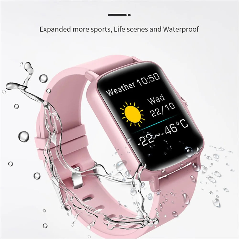PTONE Stylish Sports Fitness Square Smart Watch Waterproof Bluetooth-compatible Heart Rate Sleep Health Monitoring Smart Bracelet - Black - 5