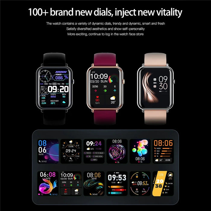 Q19 Pro 1.69 inch Temperature Detection Bluetooth-compatible Smart Watch Sports Tracker Heart Rate Sleep Health Monitoring Smart Bracelet - Black - 7