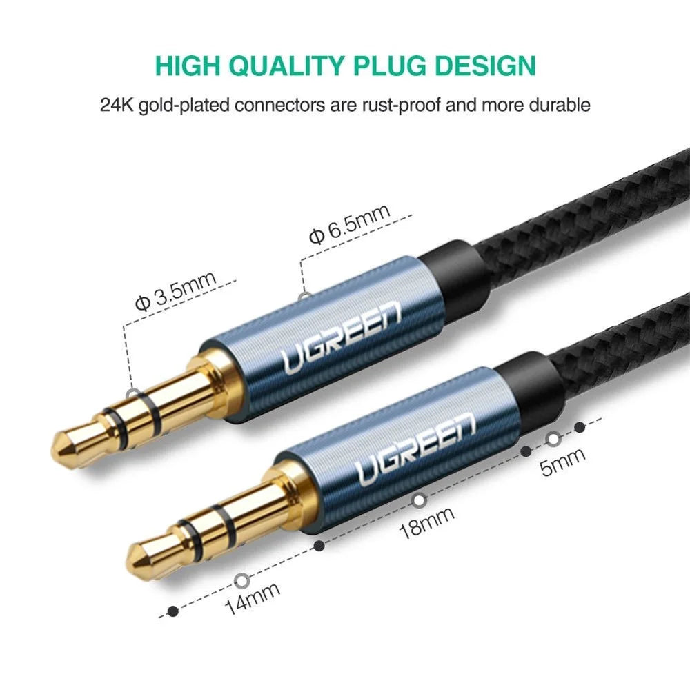 UGREEN 10688 3 Meters 3.5mm Male to Male Durable and Sturdy Stereo Audio Cable for Smartphone/MP3 Player/Tablet/Car Player - 5
