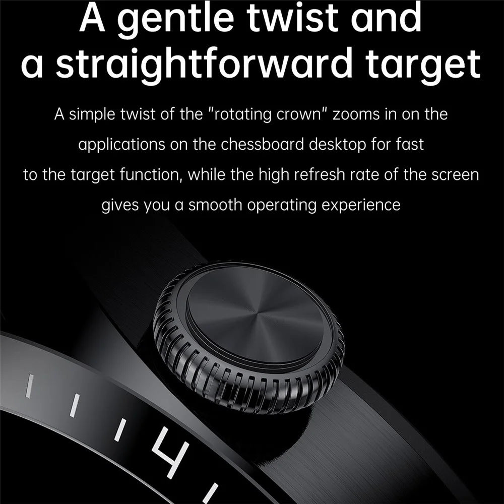 i39 1.28 inch Round Full Touch Screen Smart Watch Music Control Bluetooth-compatible Call Heart Rate Monitor Sports Wristwatch, Leather Strap - Black - 6