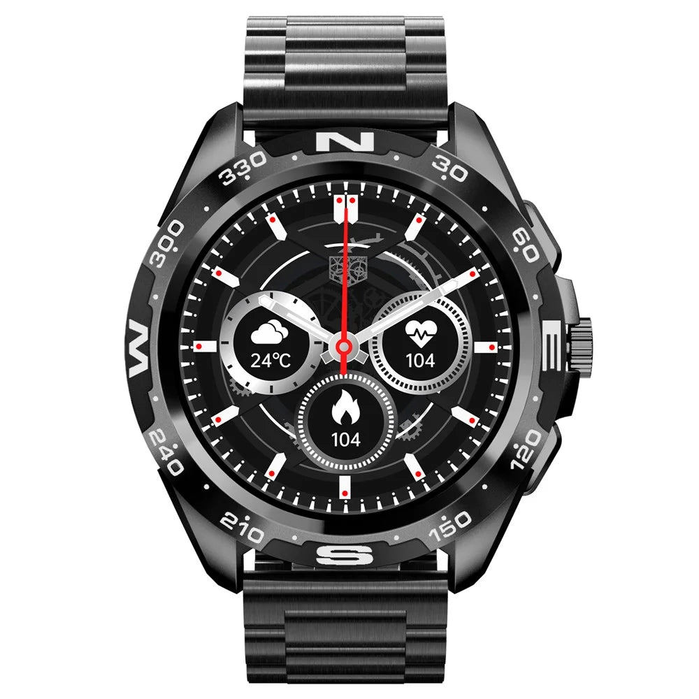 i32 IP67 Waterproof 1.32 inch Fitness Bracelet Heart Rate Blood Pressure Real-time Monitor Message Reminder Smart Watch, Steel Strap - Black - 3