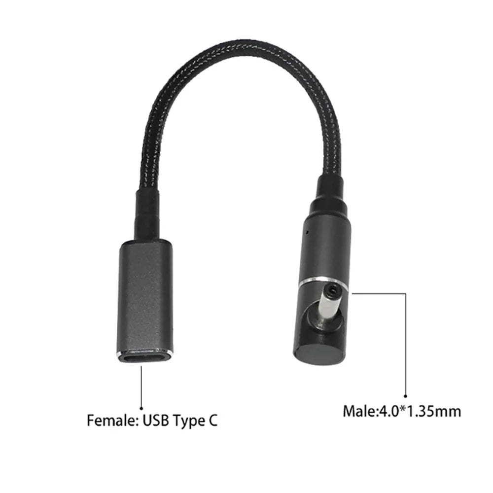 For Asus Laptop 19V 2.37A 3.42A Magnetic USB C to 4.0mm*1.35mm Converter Cable 100W Fast Charging Cord - 2