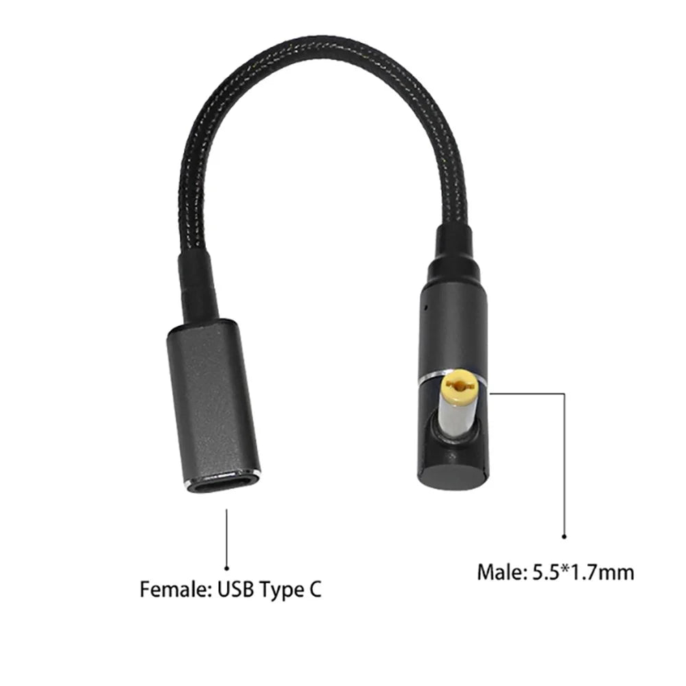 For Acer Laptop 19V 3.42A 4.74A 100W Fast Charging Cable + USB C to 5.5mm*1.7mm Magnetic Converter - 2