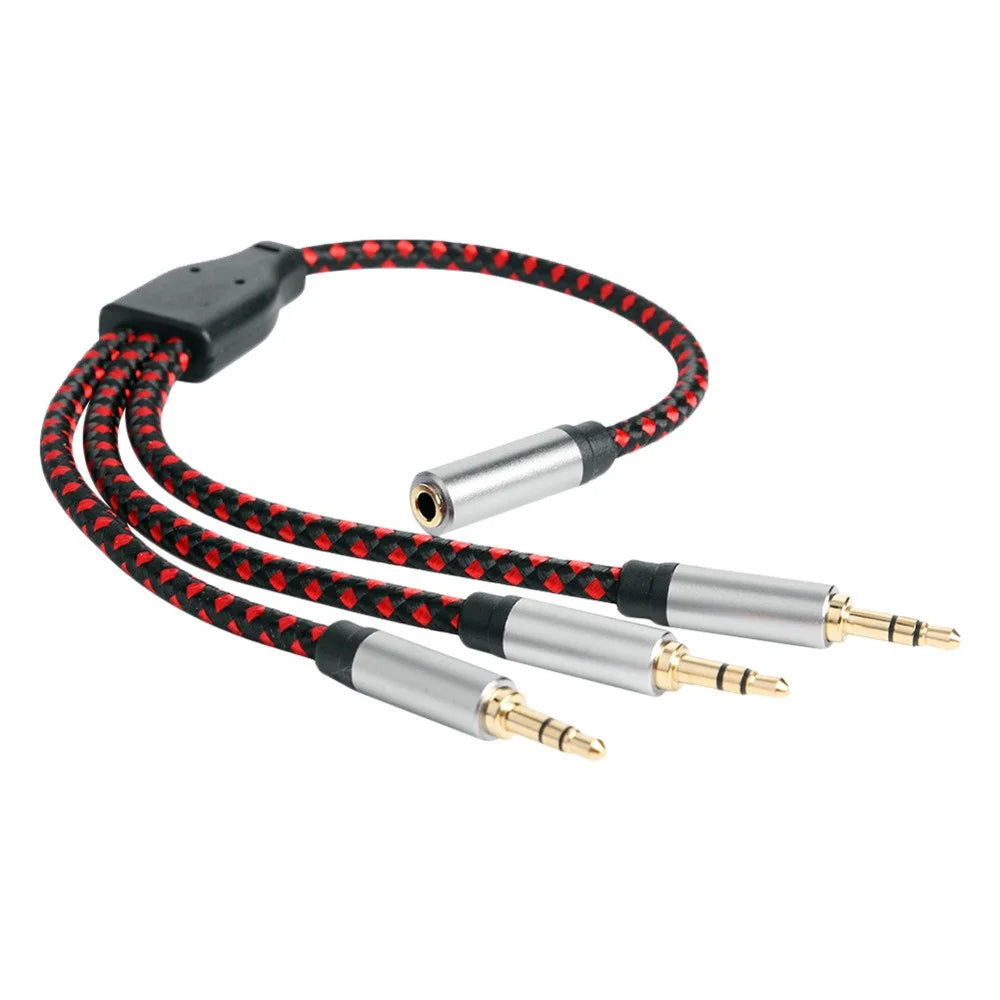 30cm 3.5mm Female to 3 3.5mm Male Jack Audio Splitter Cable Aux Cord - 1