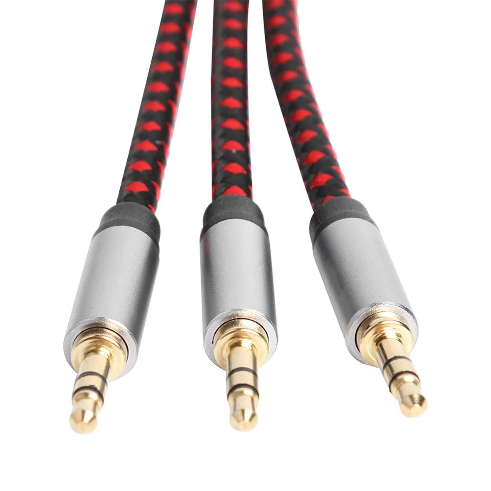 30cm 3.5mm Female to 3 3.5mm Male Jack Audio Splitter Cable Aux Cord - 3