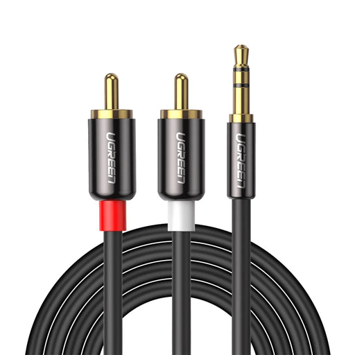 UGREEN 5m 3.5mm to 2RCA 24K Gold-plated Plug Male to Male Audio Y Splitter Cable AUX Cord for Smartphone Speaker Tablet - 1