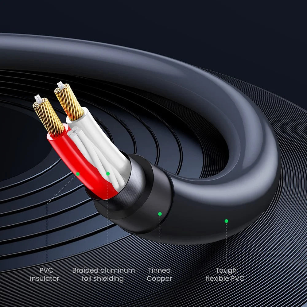 UGREEN 10561 0.25-Meter 3.5mm AUX Female to 2RCA Male Y Splitter AUX Audio Adapter RCA Cord for Smartphones/Speakers/Tablets/HDTV/MP3 Players - 5