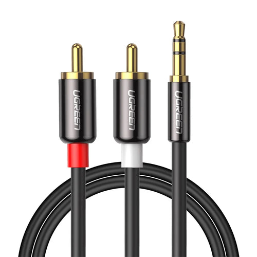 UGREEN 10583 1.5-Meter RCA Stereo Y Splitter Cable Cord 3.5mm to 2RCA Male Cable Audio Adapter for Smartphones/Speakers/Tablets/HDTV/MP3 Players - 1