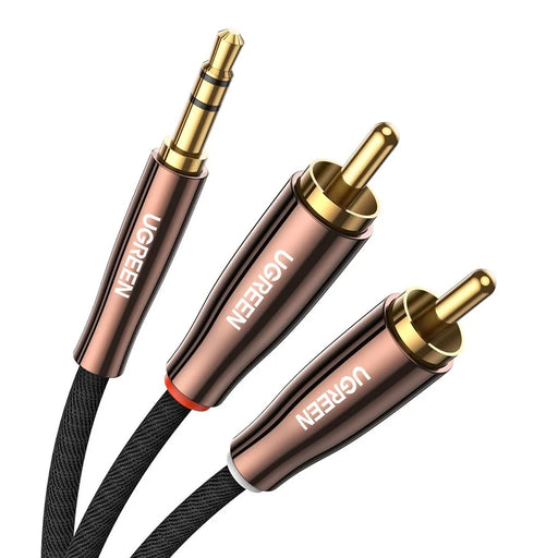 UGREEN 80845 1-Meter Tangle-Free Reversible 3.5mm Male to 2RCA Male Stereo Audio Adapter for Smartphones/Speakers/Hi-Fi Amplifier/HDTV/MP3 Players - 1