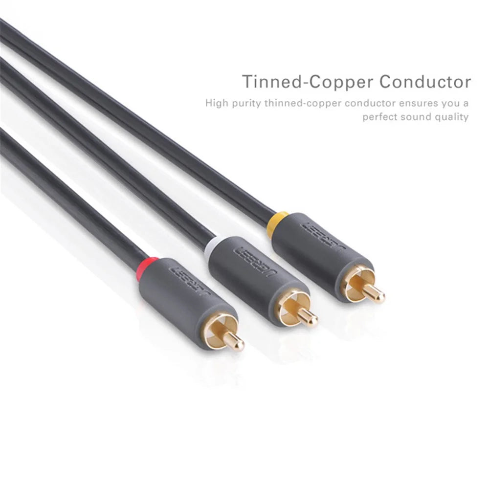 UGREEN 10524 1.5m 3 RCA Male to 3 RCA Male Stereo Audio Cable AUX Cord - 2
