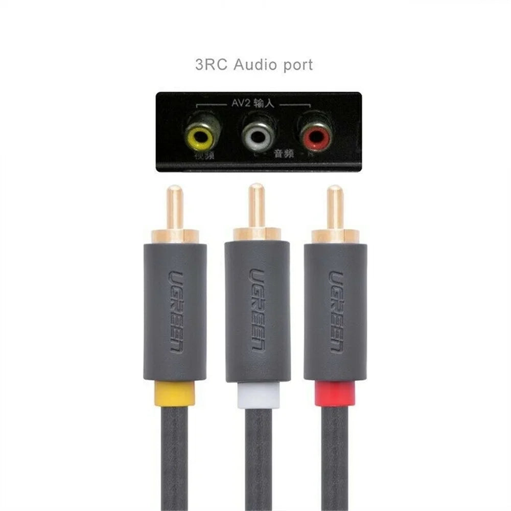 UGREEN 10524 1.5m 3 RCA Male to 3 RCA Male Stereo Audio Cable AUX Cord - 5