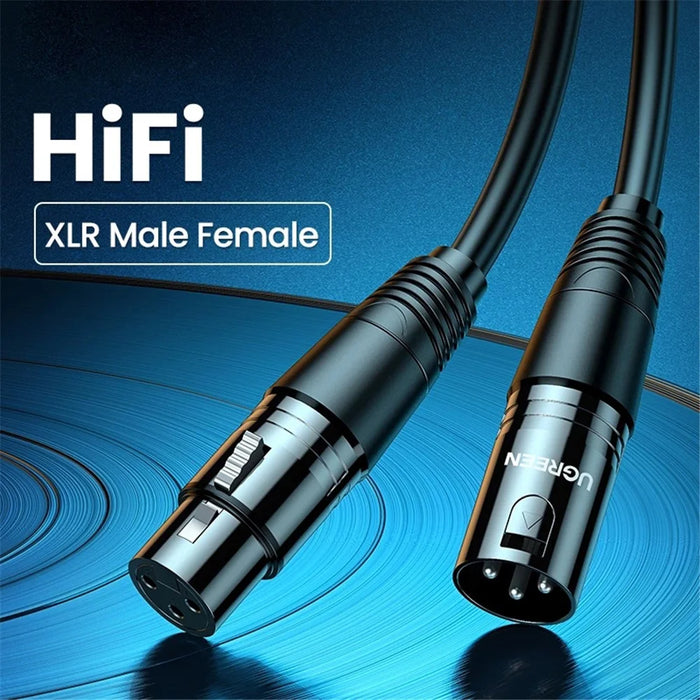 UGREEN 2m XLR Cable Superior Sound Quality Microphone Cannon Extension Cable for Audio Mixer Amplifiers XLR Cord - 2