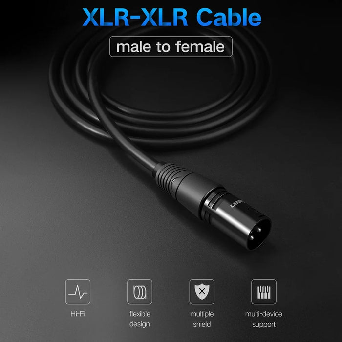 UGREEN 2m XLR Cable Superior Sound Quality Microphone Cannon Extension Cable for Audio Mixer Amplifiers XLR Cord - 3