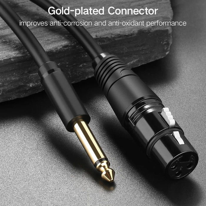UGREEN 5m Microphone Wire for Speakers Sound Consoles Amplifier 6.35mm TRS to Cannon XLR Audio Cable - 5