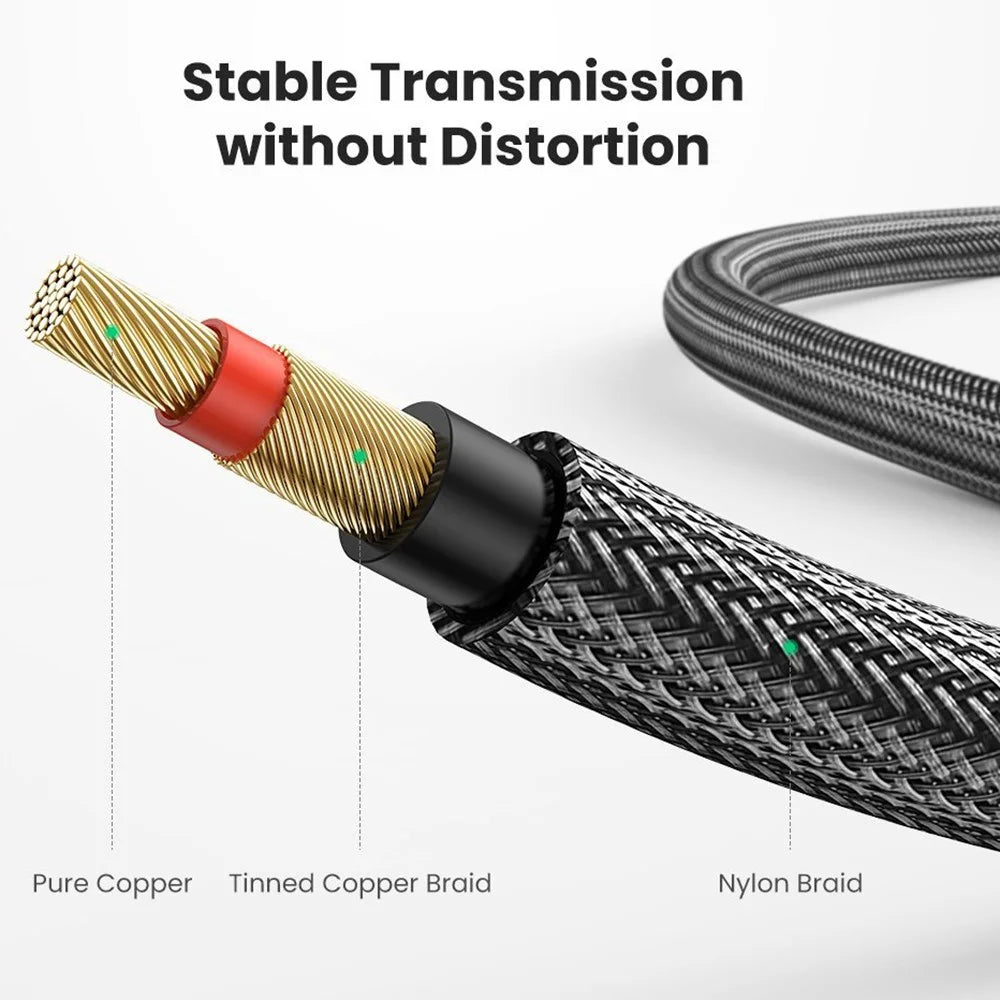 UGREEN 40810 1.5-Meter Straight 6.35mm Male Jack Audio Cord 24K U15 Gold-Plated Connector for Electric Guitar/Bass/Keyboard/Mixer/Amplifier/Amp/Speaker - 5