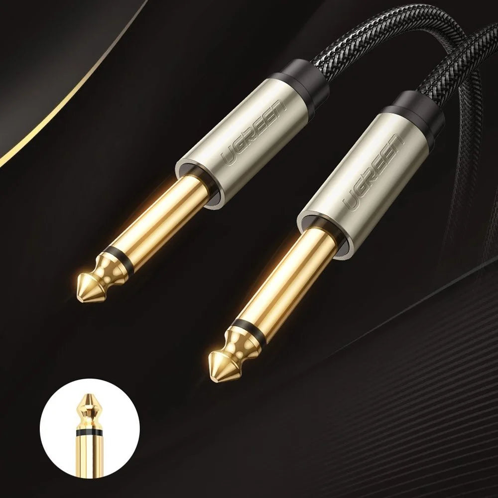 UGREEN 40813 5-Meter 6.35mm Male to Male Straight to Straight Audio Cable Guitar Instrument Cable for Electric Guitar/Bass Guitar/Electric Mandolin - 6