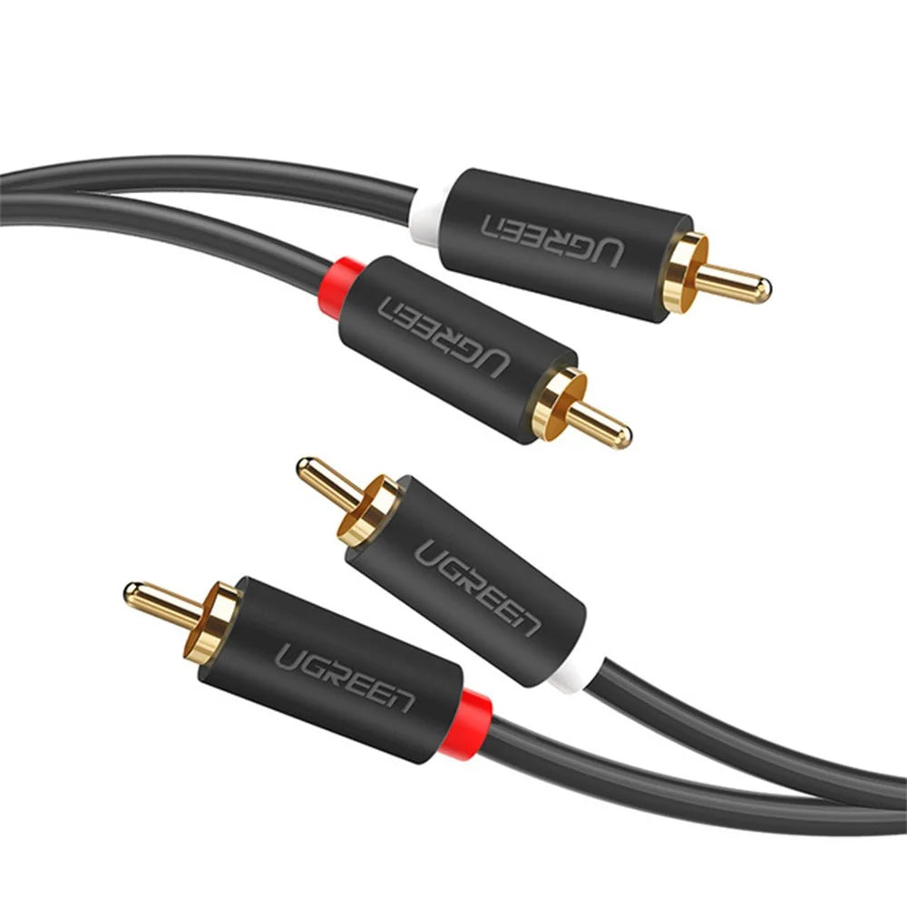 UGREEN 3m 2RCA to 2 RCA Male to Male Double Shielding Audio Cable for Home Theater DVD TV Amplifier CD Soundbox - 1
