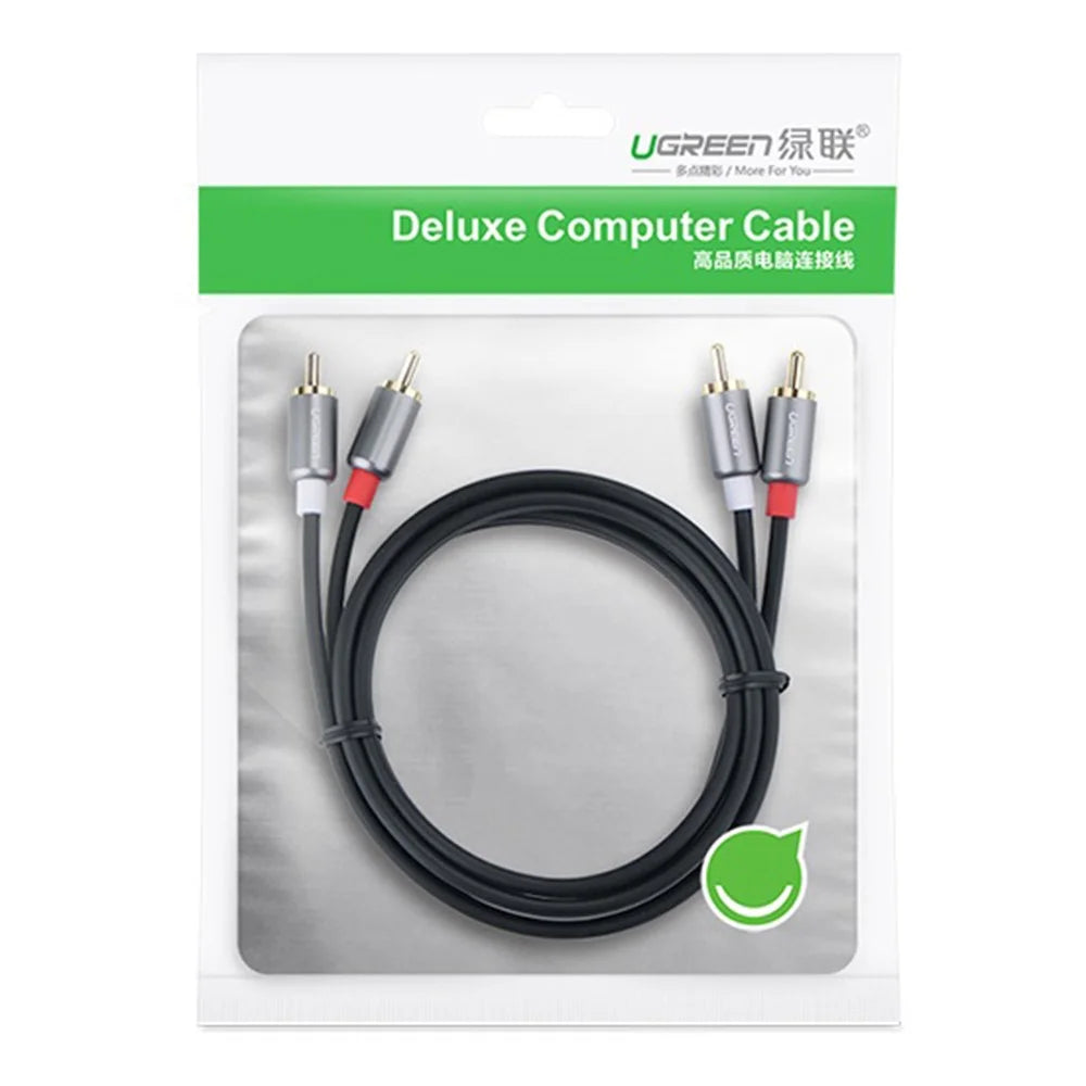 UGREEN 1.5m For Home Theater DVD TV Amplifier CD Soundbox 2RCA to 2 RCA Male to Male HiFi Stereo Audio Cable - 5