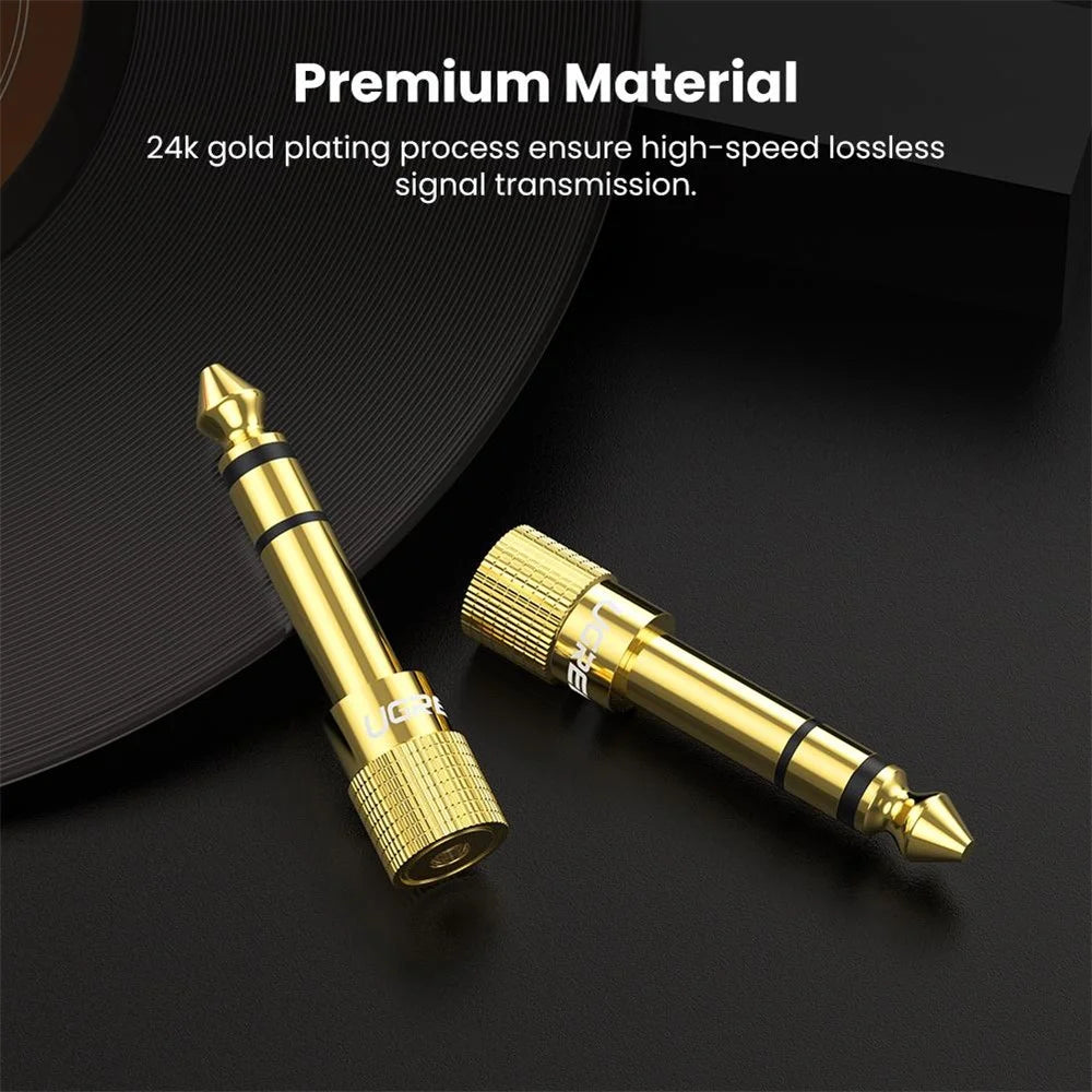 UGREEN 6.35mm Male to 3.5mm Female Headphone Audio Adapter Amplifier Mixer Guitar Piano Stereo System 6.5mm Converter - 5