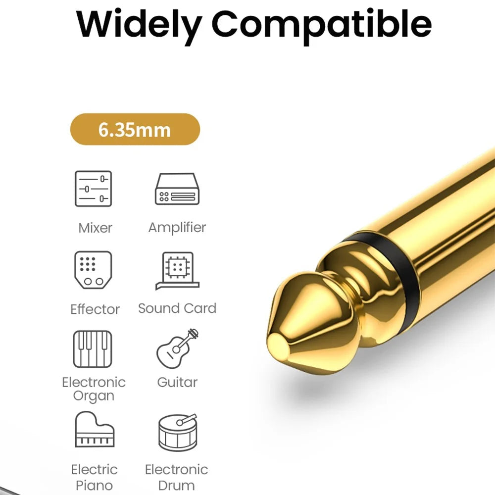 UGREEN 6.35mm 1/4" Male Mono Plug to RCA Female 6.5mm Jack Audio Stereo Adapter Connector Sound Mixer Converter - 4
