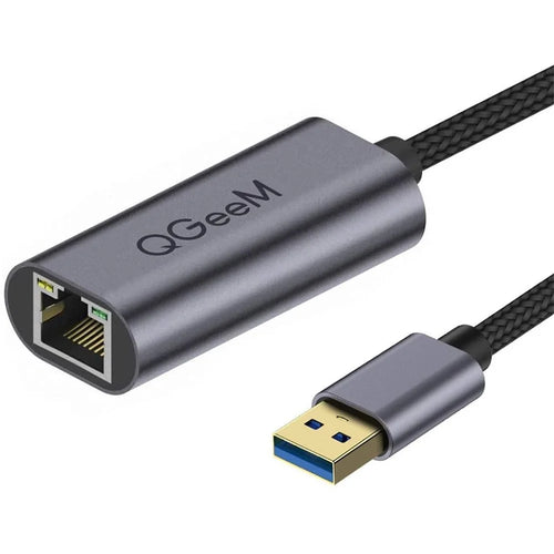 QGEEM UA05-A USB 3.0 to Gigabit Ethernet Adapter USB to RJ45 LAN Wired Converter Compatible with Nintendo Switch Wii MacBook All USB Devices - 1