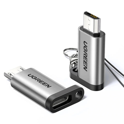 UGREEN 50590 Mini Micro USB Male to Type-C Female Adapter Portable Type-C Converter with Chain for Mobile Phones Tablets Laptops - 1