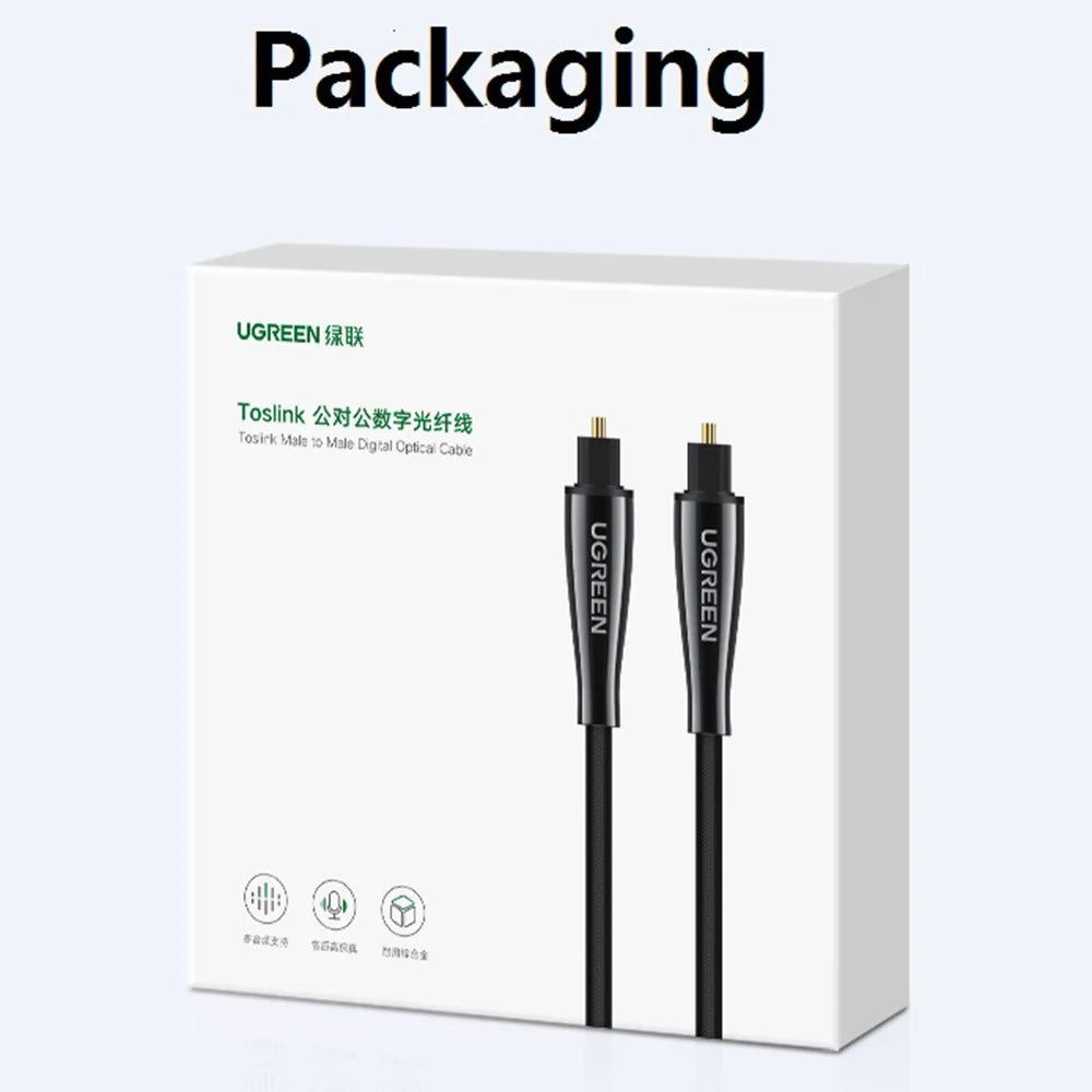 UGREEN 1.5m Nylon Braided SPDIF Toslink Digital Optical Audio Cable for PS4 TV Box Speaker Wire Soundbar Amplifier Subwoofer - 7