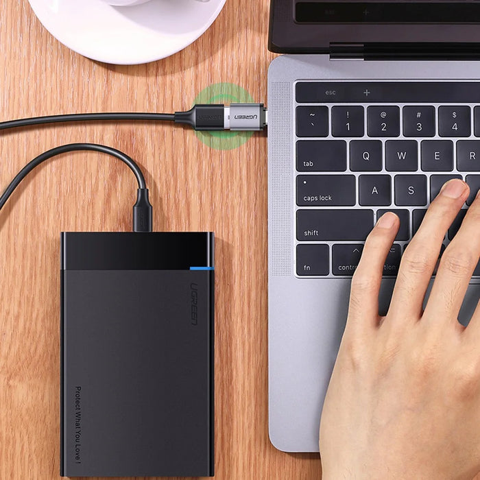 UGREEN US270 Type-C Male to USB3.0 Adapter Aluminum Shell Mini USB-C Converter with Lanyard - Grey - 5