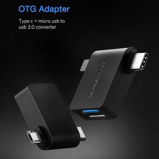 UGREEN 30453 OTG Adapter 2 in 1 Micro USB Type C to USB 3.0 Adapter USB-C/Micro USB Male to USB Female Converter for Samsung Galaxy S10 Macbook - 2