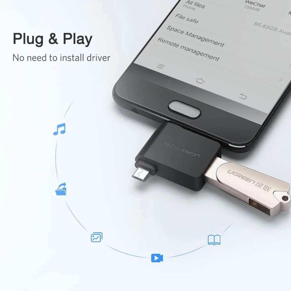 UGREEN 30453 OTG Adapter 2 in 1 Micro USB Type C to USB 3.0 Adapter USB-C/Micro USB Male to USB Female Converter for Samsung Galaxy S10 Macbook - 5