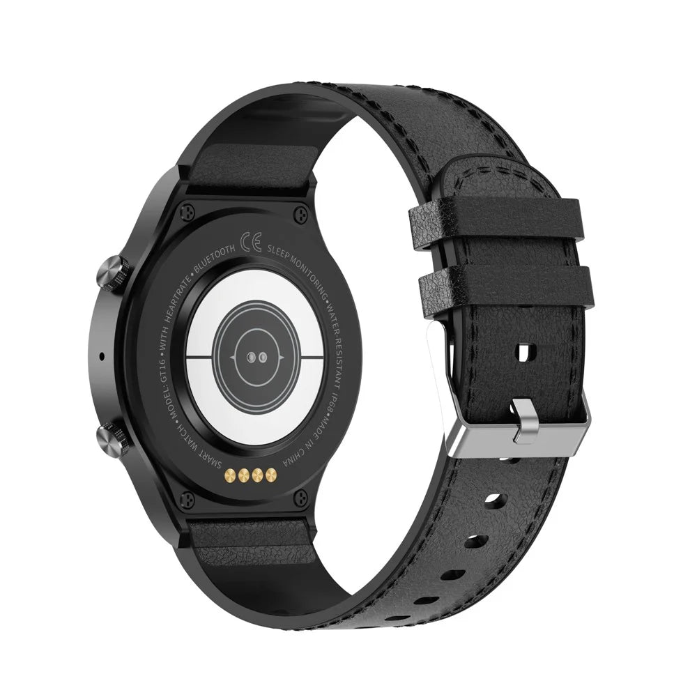 GT16 Smart Watch 1.28 Inch HD Screen Touch Control Waterproof Bluetooth-compatible Call Smart Bracelet Health Monitoring Sports Watch for Men and Women - Black - 2