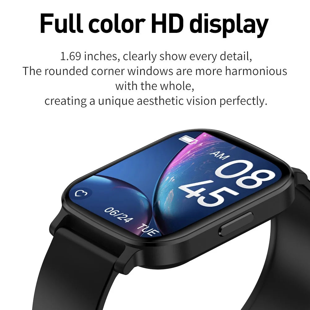 ST20 1.69 Inch Bluetooth-compatible Call Smart Watch Health Monitoring Sports Bracelet Built-in Puzzle Games - Black - 4