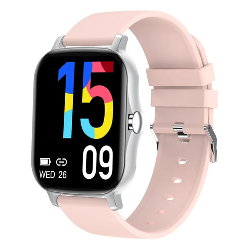 ST30 Breath Training Smart Watch 1.69 Inch Touch Screen Heart Rate Blood Pressure Blood Oxygen Fitness Tracker Wrist Watch - Pink - 1