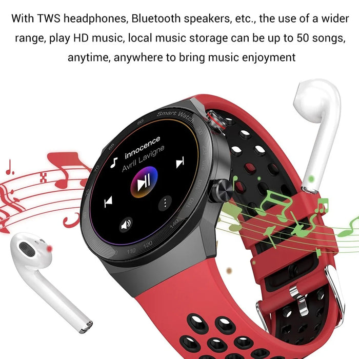 AK26 Fashionable Bluetooth-compatible Smart Watch Sports Modes Body Blood Pressure Sleeping Monitoring Steel Band Smart Bracelet (Silicone Strap) - Black/Red - 4