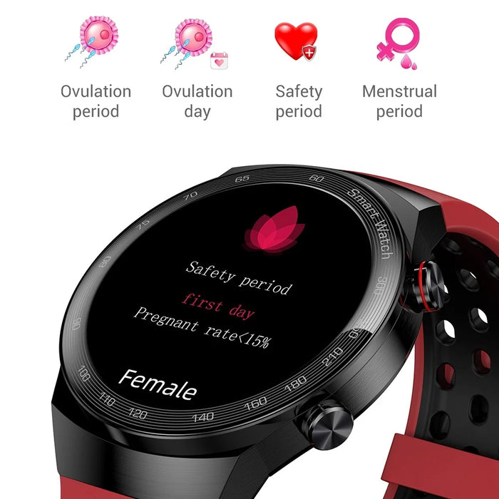 AK26 Fashionable Bluetooth-compatible Smart Watch Sports Modes Body Blood Pressure Sleeping Monitoring Steel Band Smart Bracelet (Silicone Strap) - Black/Red - 5