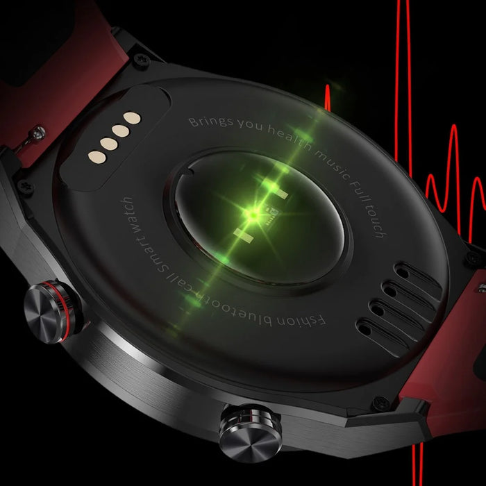 AK26 Fashionable Bluetooth-compatible Smart Watch Sports Modes Body Blood Pressure Sleeping Monitoring Steel Band Smart Bracelet (Silicone Strap) - Black/Red - 7