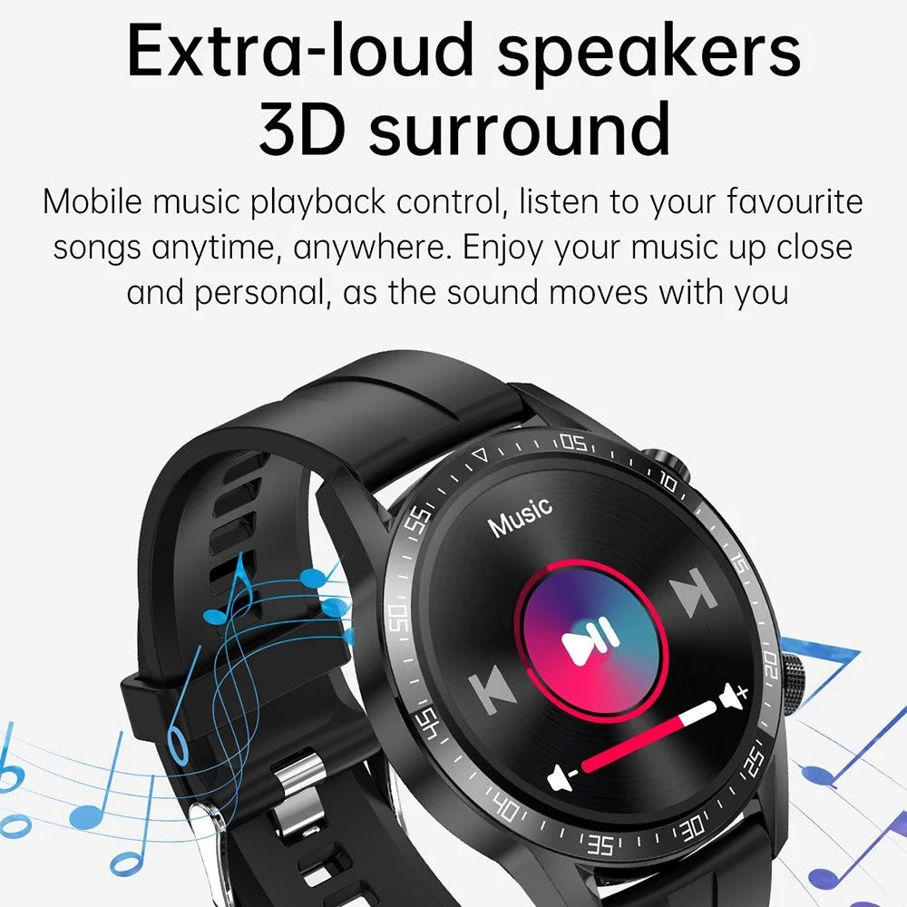 H10 1.3 inch 1.3 inch Smart Bluetooth-compatible Watch Heart Rate Blood Pressure Monitoring Health Bracelet IP68 Waterproof Sports Watch - Black Leather Strap - 4