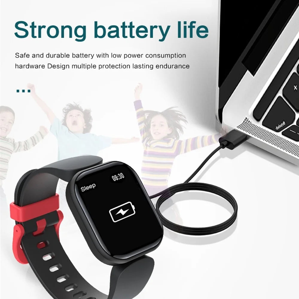 H99 1.4 inch TFT Screen Smart Bracelet Support Heart Rate Sleep Monitoring IP68 Waterproof Sports Watch with Alarm Clock Learning Bracelet for Children - Black - 6