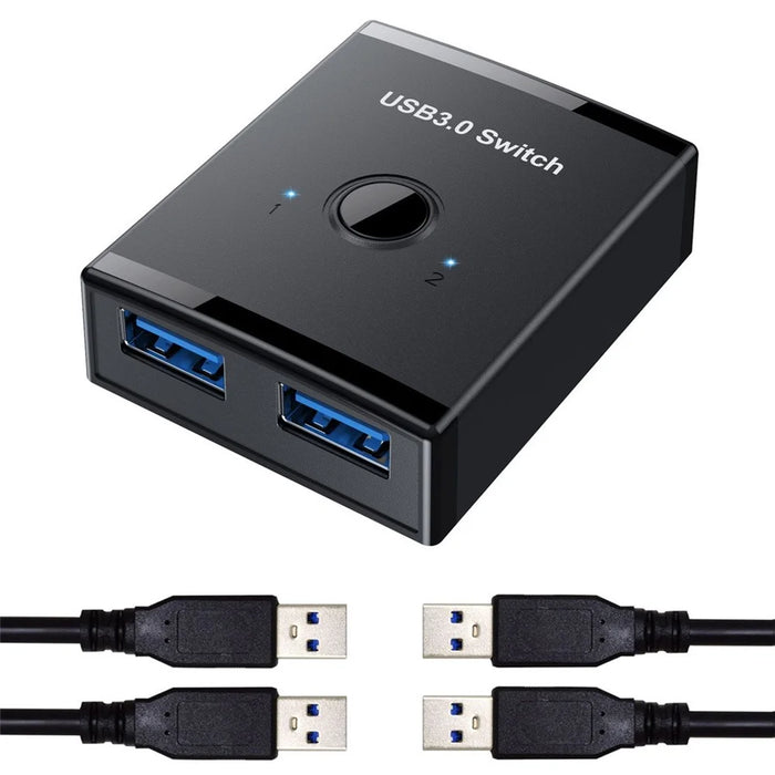 U3-014 KVM USB 3.0 Bidirectional Switch Selector 2 to 1 Sharing or 1 to 2 Hub for Keyboard Mouse Scanner Printer - 1