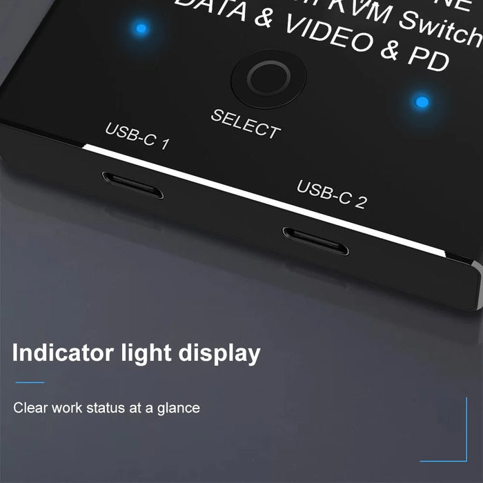 UC-161 0.5m USB-C Bi-Direction Switch MST 1 to 2 Type-C Hub Adapter Support Video 8K/30Hz, 10Gbps Data, PD 100W - 3