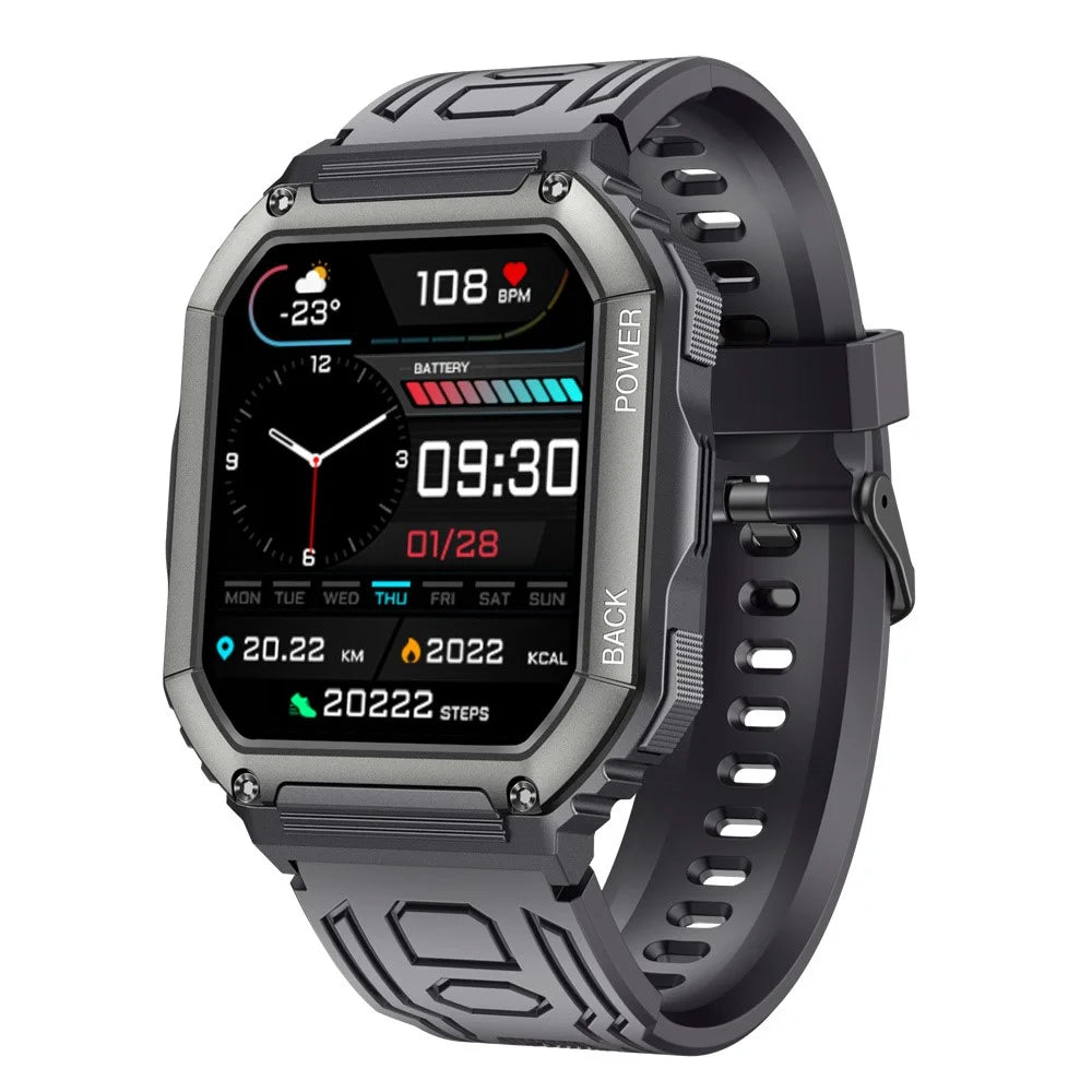 K6 1.8 inch IPS Smart Watch Bluetooth-compatible Calling IP67 Waterproof Sports Bracelet Health Watch with Blood Pressure / Oxygen / Heart Rate / Sleep Monitoring - Black - 1