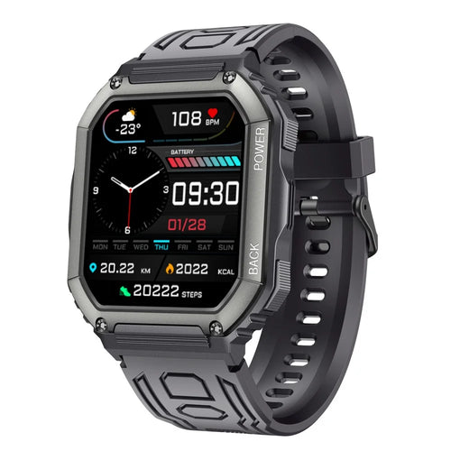 K6 1.8 inch IPS Smart Watch Bluetooth-compatible Calling IP67 Waterproof Sports Bracelet Health Watch with Blood Pressure / Oxygen / Heart Rate / Sleep Monitoring - Black - 1