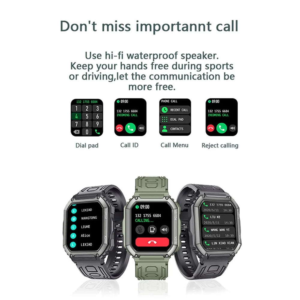K6 1.8 inch IPS Smart Watch Bluetooth-compatible Calling IP67 Waterproof Sports Bracelet Health Watch with Blood Pressure / Oxygen / Heart Rate / Sleep Monitoring - Black - 7
