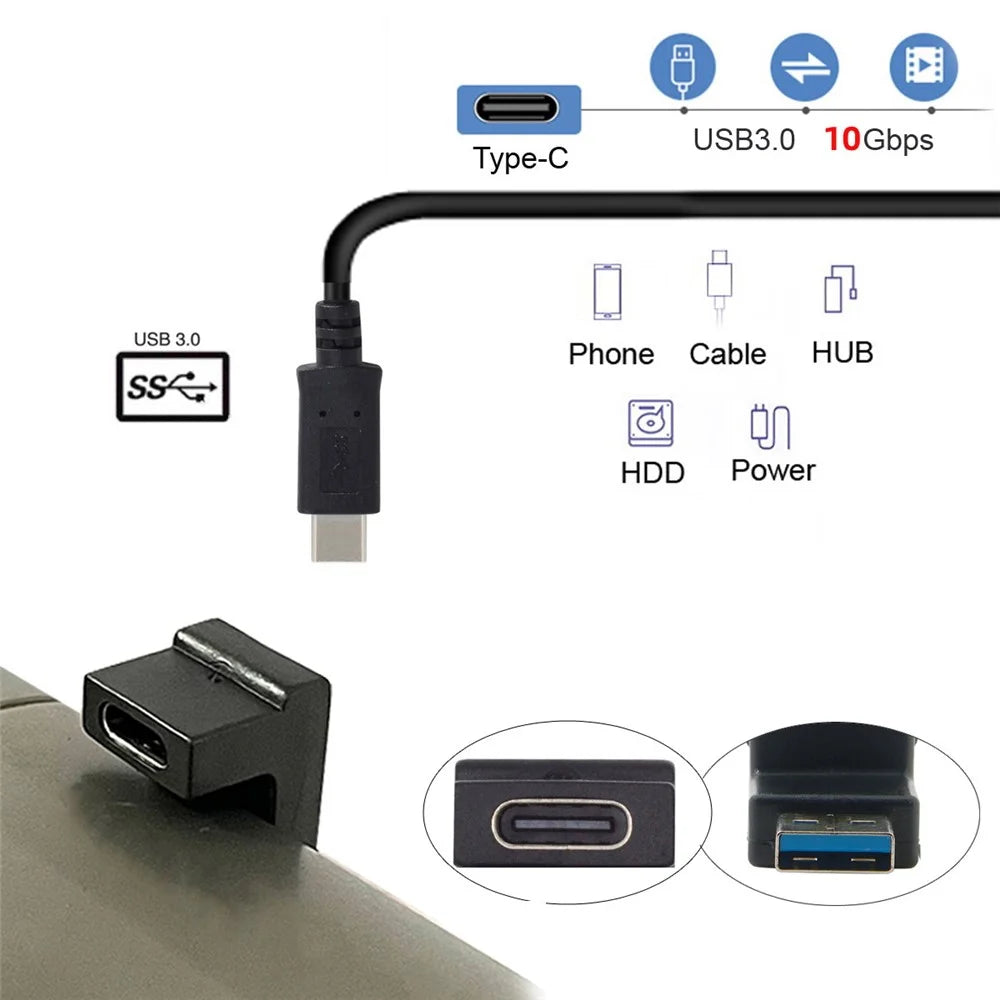 UC-067-OS Type-C Female to USB-A Male 10Gbps Data Transfer Adapter USB 3.0 U Shape Connector - 3