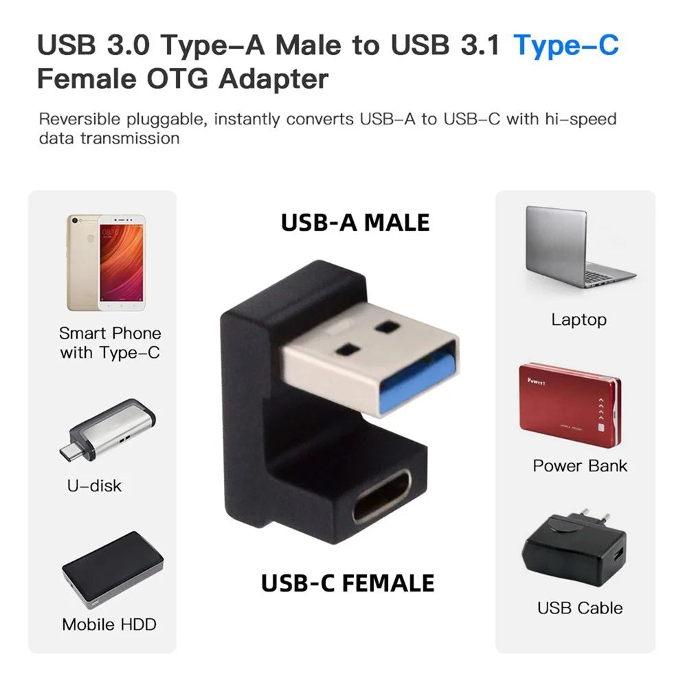 UC-067-OS Type-C Female to USB-A Male 10Gbps Data Transfer Adapter USB 3.0 U Shape Connector - 4