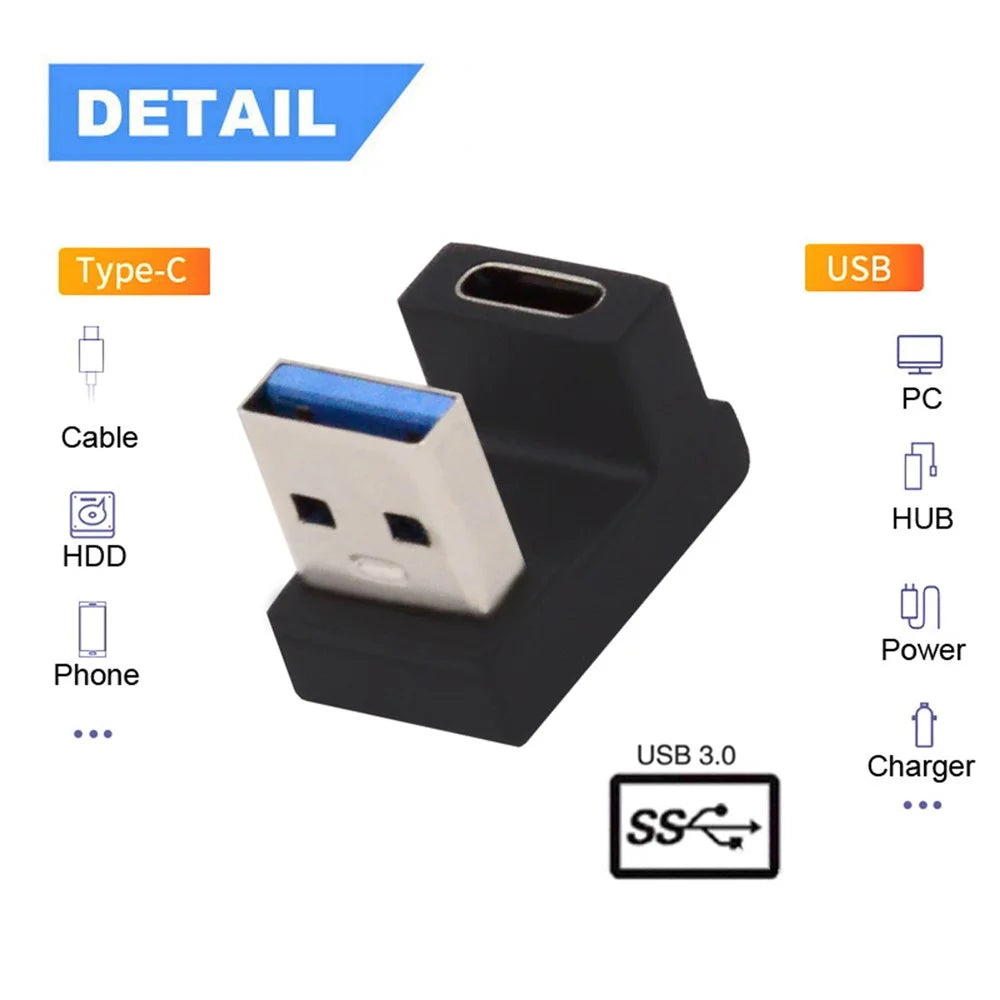 UC-067-OS Type-C Female to USB-A Male 10Gbps Data Transfer Adapter USB 3.0 U Shape Connector - 5