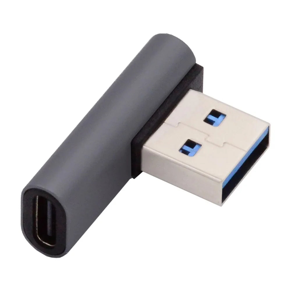 UC-067-LP Type-C Female 90 Degrees Left Angled to USB 3.0 Type-A Male Data Adapter for Laptop Desktop PC - 7